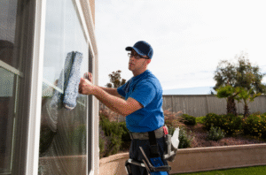 Team providing professional window cleaning services